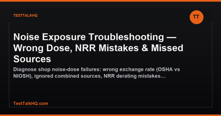 Noise Exposure Troubleshooting — Wrong Dose, NRR Mistakes & Missed Sources featured image