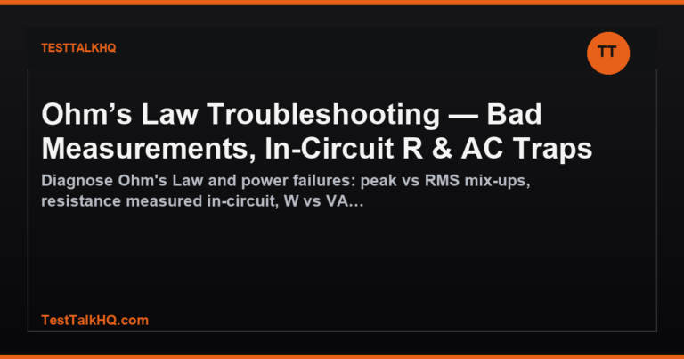 Ohm's Law Troubleshooting — Bad Measurements, In-Circuit R & AC Traps featured image