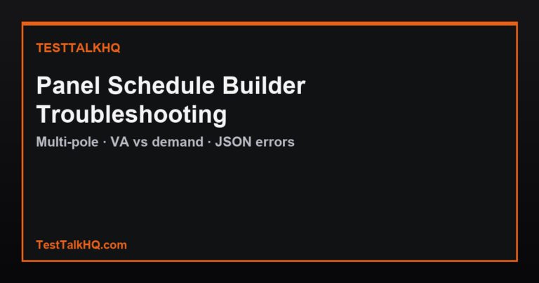 Panel Schedule Builder Troubleshooting — Multi-Pole, VA & JSON Errors