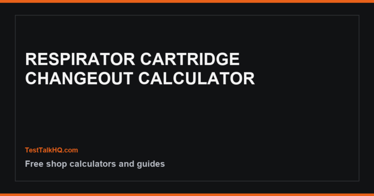 Respirator Cartridge Changeout Calculator