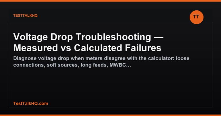 Voltage Drop Troubleshooting — Measured vs Calculated Failures featured image