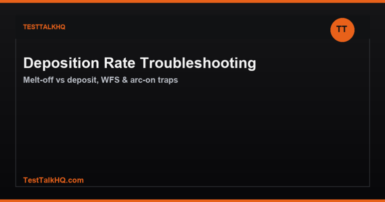 Weld Deposition Rate Troubleshooting — Melt-Off, WFS & Arc-On Traps