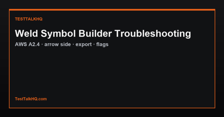 Weld Symbol Builder Troubleshooting — AWS A2.4, Export & Placement