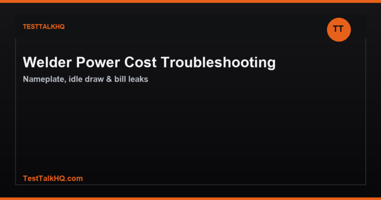 Welder Power Cost Troubleshooting — Nameplate, Idle Draw & Bill Leaks