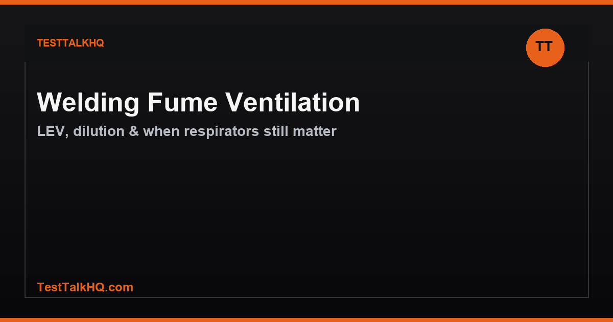 Welding Fume Ventilation Guide — LEV, Dilution & When Respirators Still Matter