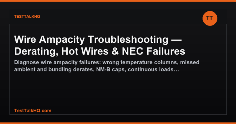 Wire Ampacity Troubleshooting — Derating, Hot Wires & NEC Failures featured image