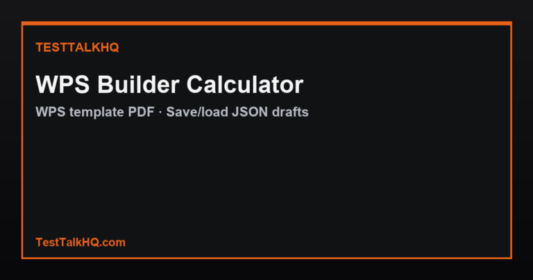 WPS Builder Calculator — Welding Procedure Specification Template