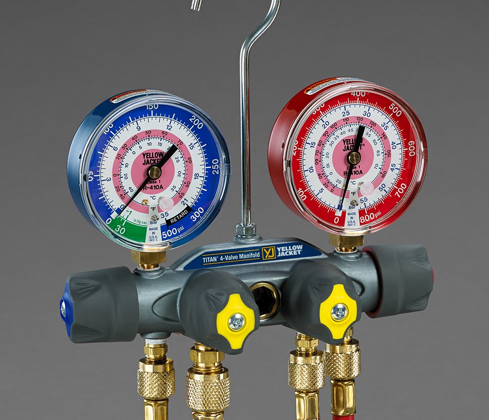 Yellow Jacket 49967 Titan 4-Valve Test and Charging Manifold