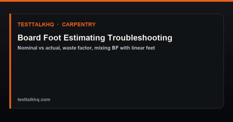 Board Foot Estimating Troubleshooting