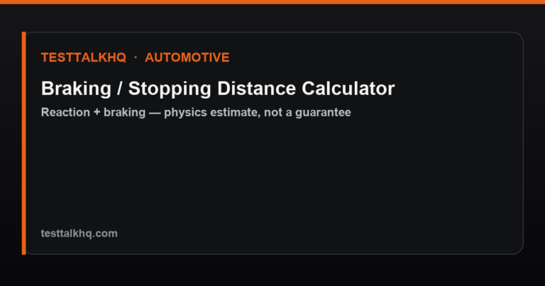 Braking / Stopping Distance Calculator