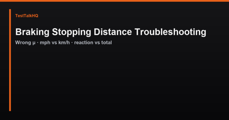 Braking Stopping Distance Troubleshooting