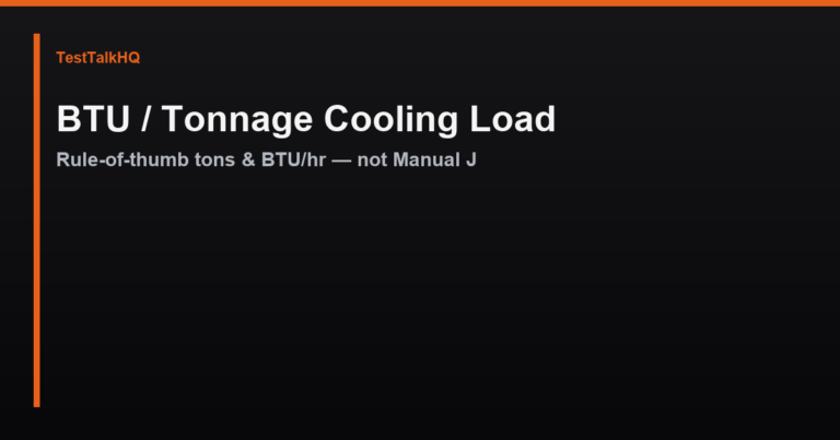 BTU / Tonnage Cooling Load Calculator