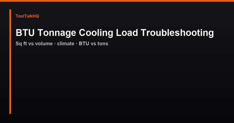 BTU Tonnage Cooling Load Troubleshooting