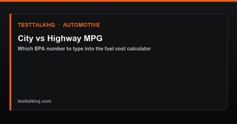 City vs Highway MPG