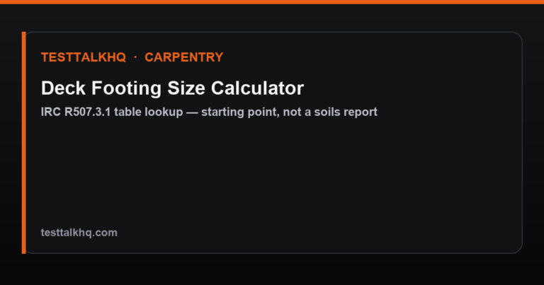 Deck Footing Size Calculator