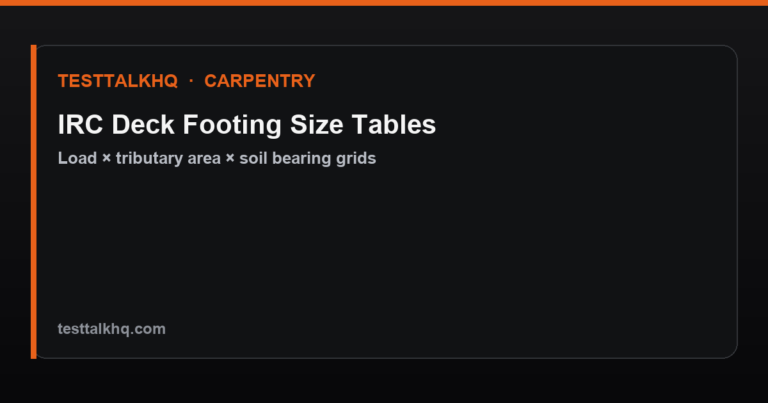 IRC Deck Footing Size Tables