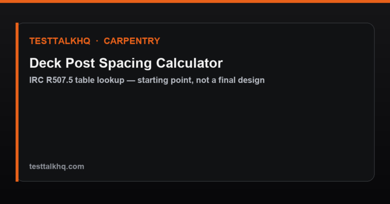 Deck Post Spacing Calculator