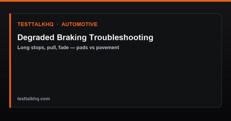Degraded Braking Performance Troubleshooting