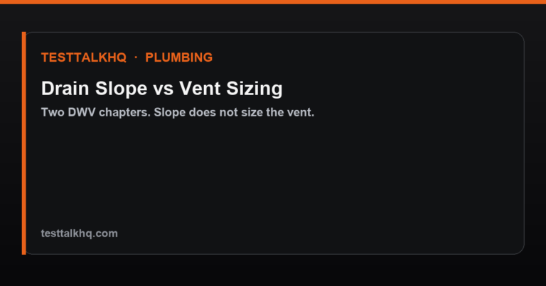 Drain Slope vs Vent Sizing