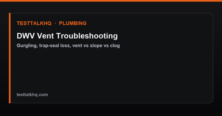 DWV Vent Troubleshooting