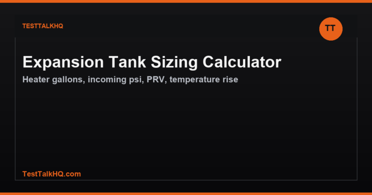 Expansion Tank Sizing Calculator
