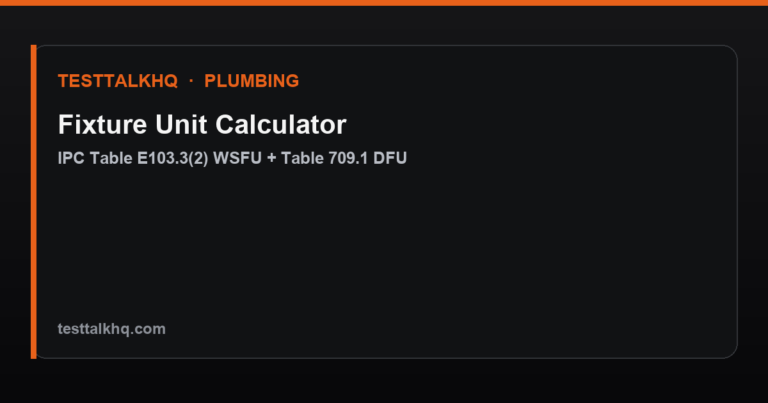 Fixture Unit Calculator