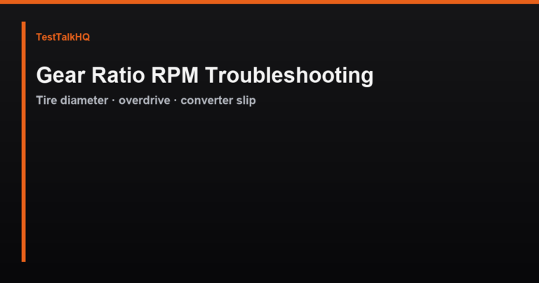 Gear Ratio RPM Troubleshooting