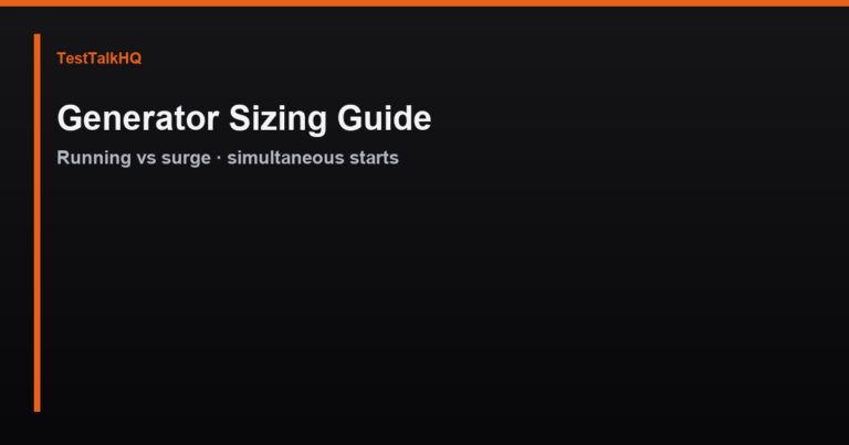 Generator Sizing Guide — Running Watts vs Surge