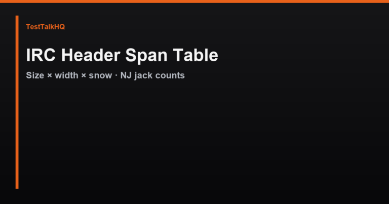 IRC Header Span Table