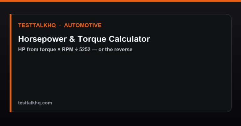 Horsepower & Torque Calculator