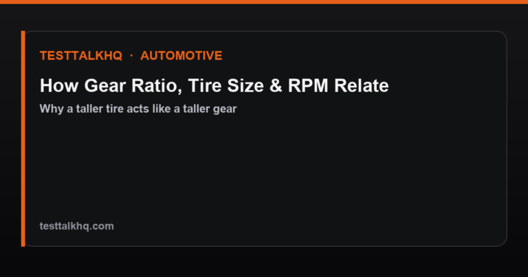 How Gear Ratio, Tire Size & RPM Relate