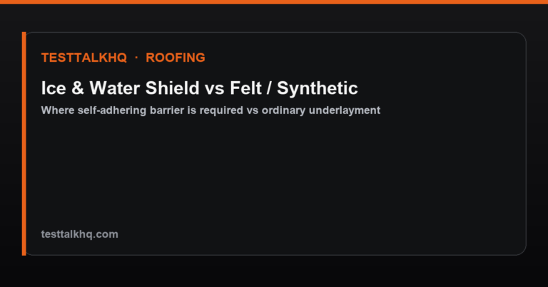 Ice & Water Shield vs Felt Underlayment