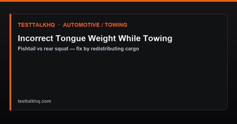 Incorrect Tongue Weight While Towing
