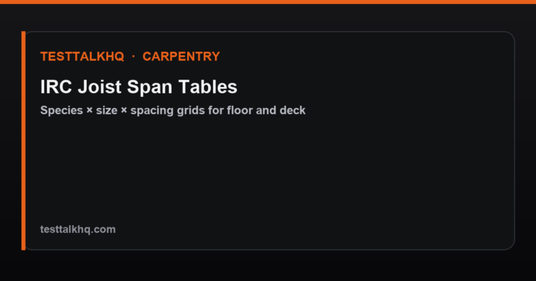 IRC Joist Span Tables