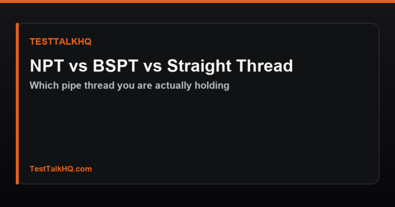 NPT vs BSPT vs Straight Thread: Which Pipe Thread Are You Actually Working With?