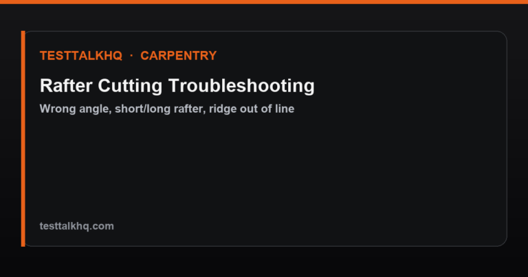 Rafter Cutting Troubleshooting