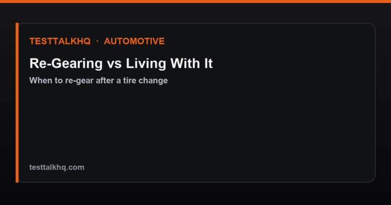 Re-Gearing vs Living With a Tire Size Change