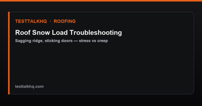 Roof Snow Load Troubleshooting