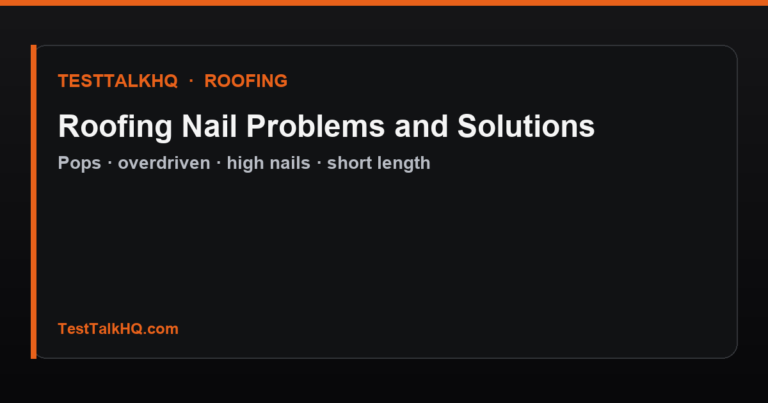 Roofing Nail Problems and Solutions