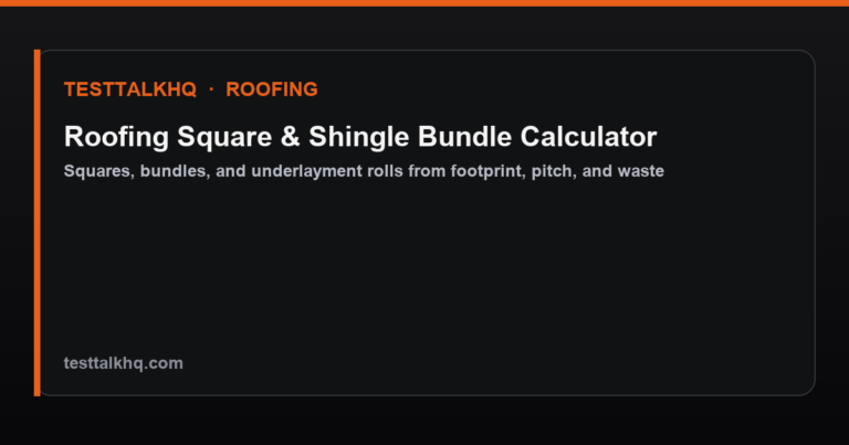 Roofing Square & Shingle Bundle Calculator