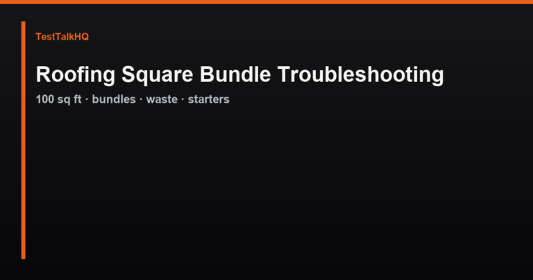 Roofing Square Shingle Bundle Troubleshooting