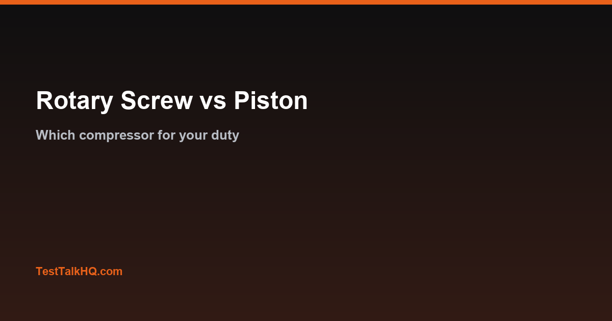 Rotary Screw vs Piston Compressor — Which to Use