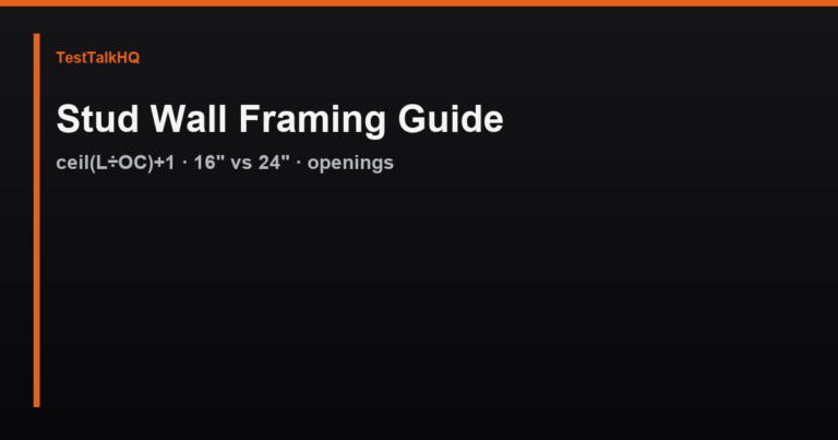 Stud Wall Framing Guide