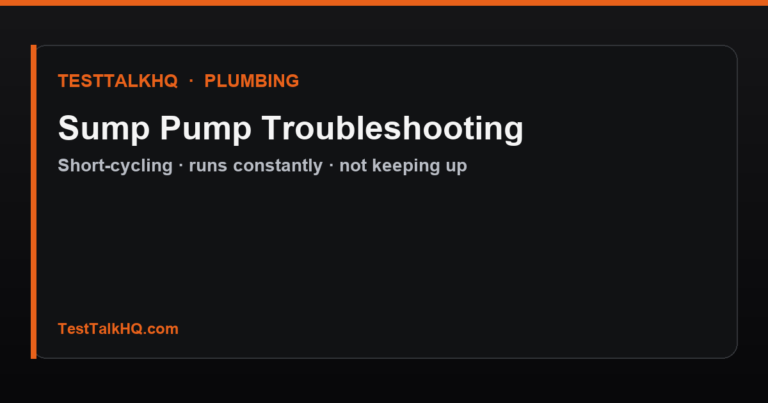 Sump Pump Troubleshooting