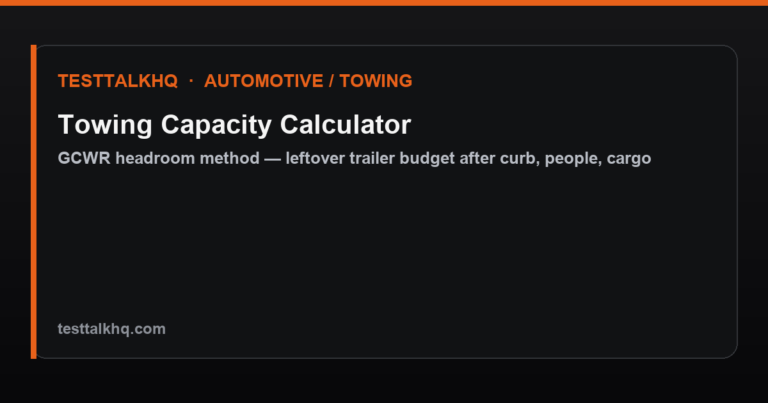 Towing Capacity Calculator