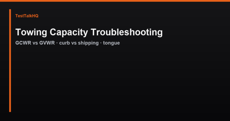 Towing Capacity Troubleshooting