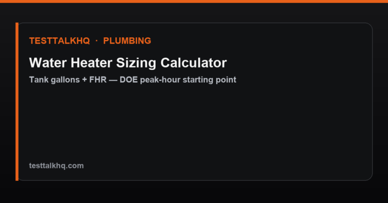 Water Heater Sizing Calculator