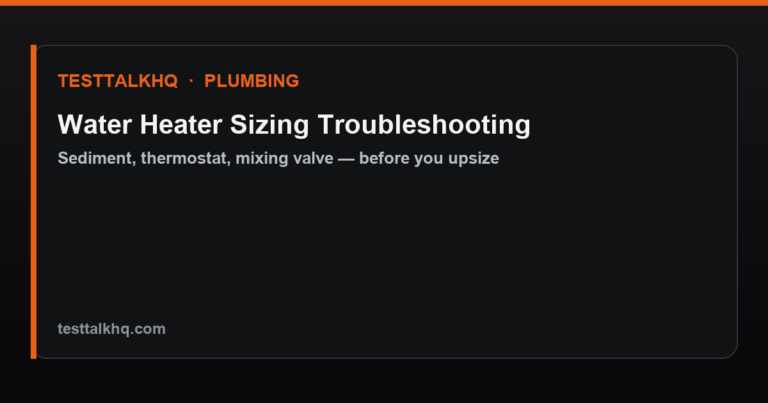 Water Heater Sizing Troubleshooting