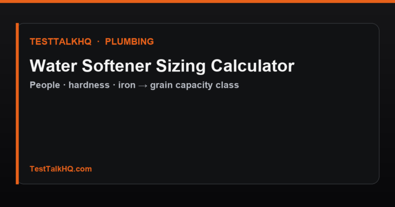 Water Softener Sizing Calculator