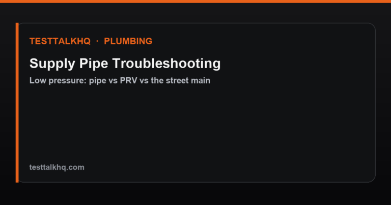 Water Supply Pipe Troubleshooting